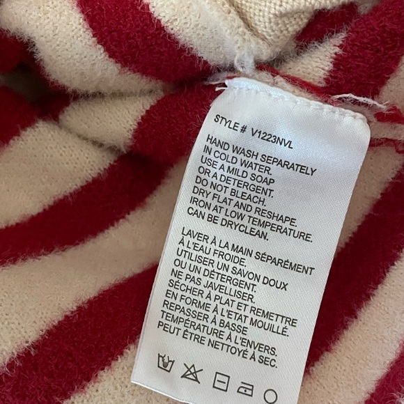 Anthropologie x NVLT Red & Cream Classic Striped Cardigan gold buttons, size XS - Picture 12 of 12